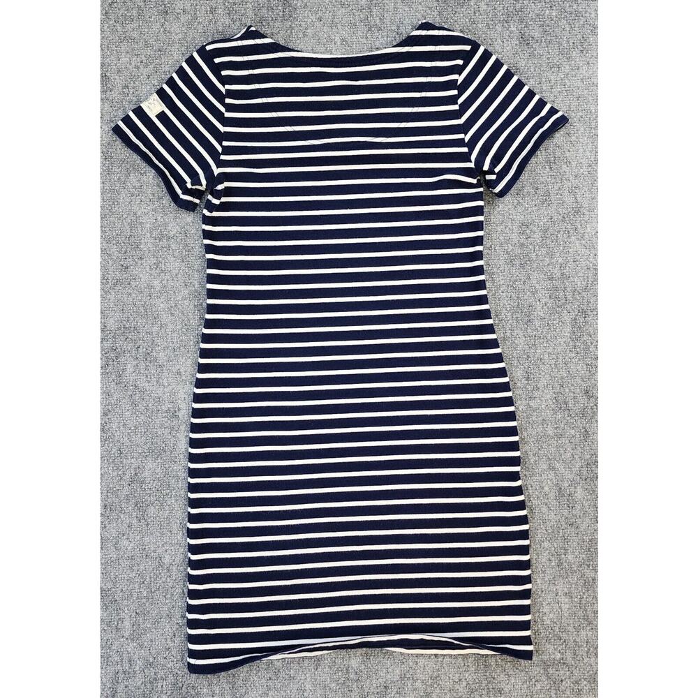 Joules Dress Womens 4 Blue Striped Riviera V-Neck Jersey Coastal Preppy Summer - Picture 3 of 12